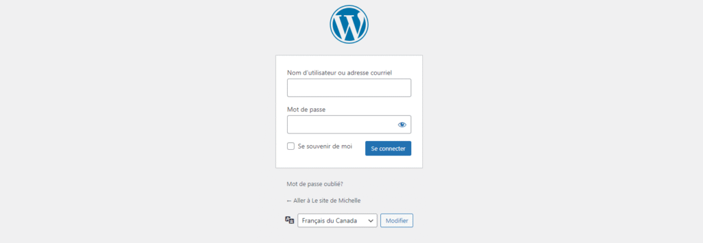 La page de connexion constituant deux sections. une pour l'utilisateur l'autre pour le mot de passe. Une case de « se souvenir de moi» et ensuite la connexion. En cas d'oublie, «mot de passe oublié?» puis des options de settings.
